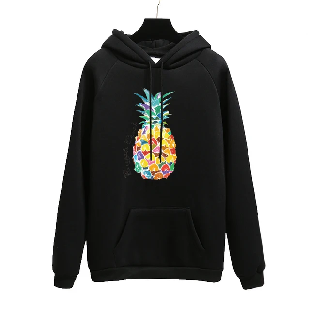 US $11.35 Autumn Warm Fruit Pineapple Harajuku Print Casual Sweatshirt 2018 New Fashion Girl Style Loose Long