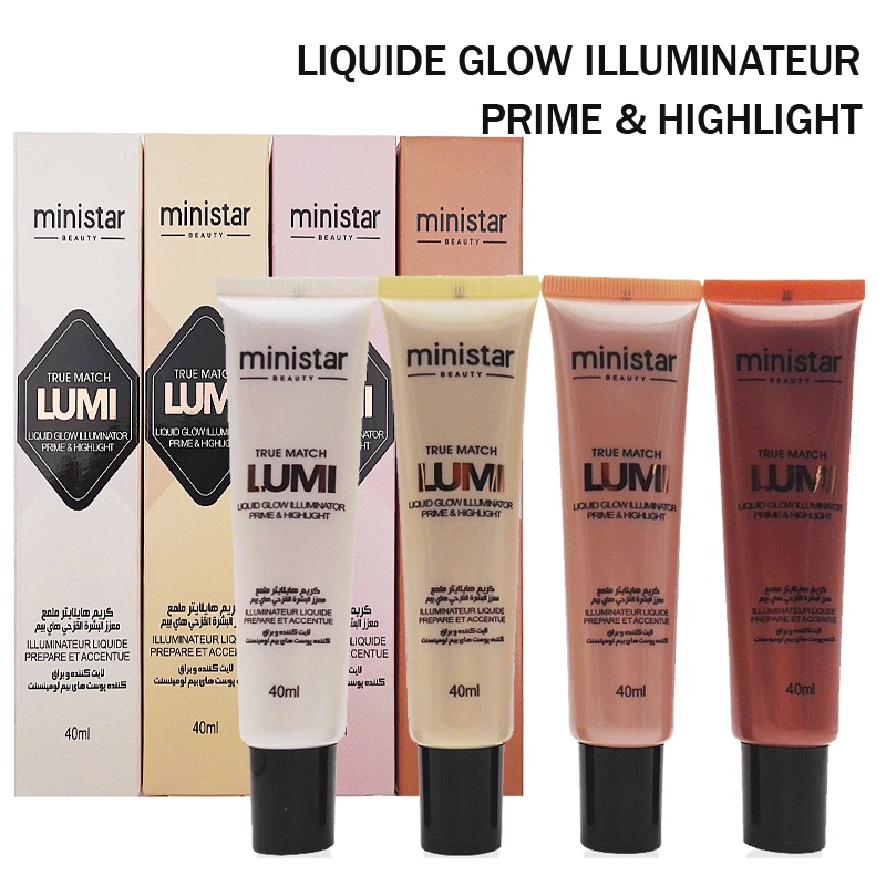 

MINISTAR Brand Shimmer Glow Liquid Face Bronzer Highlighter Brightener Base Primer Makeup Minerals Glitter Contour Cream