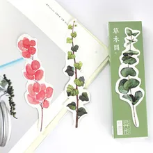 Новинка 30 шт./упак. трава и деревья бумажная карта Закладка 1 лот = 10 пачек = 300 шт оптом