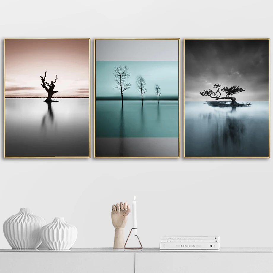 

Sea Forest Tree Landscape Wall Art Canvas Painting Decoration Nordic Posters And Prints Wall Pictures For Living Room Home Decor