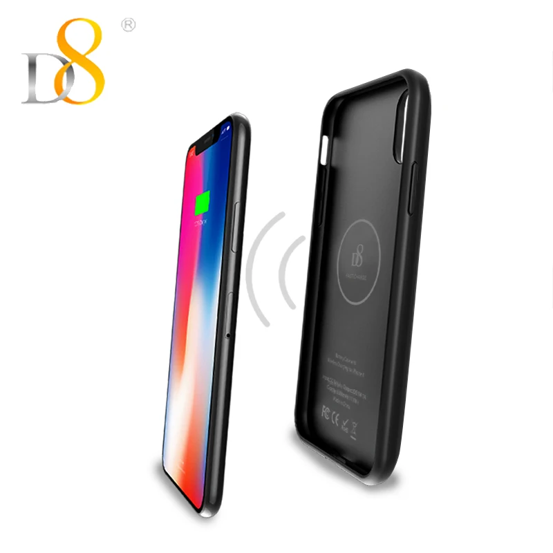D8 Battery Case with Wireless Charger For iPhone X 3000mAh Wireless