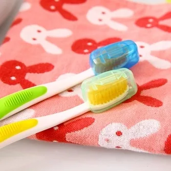 

200Set Portable Travel Toothbrush Head Toothbrush Case Protective Caps Health Germproof Toothbrushes Protector 5pcs / set