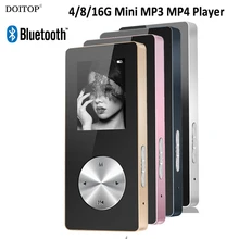 DOITOP 16G Bluetooth MP3 MP4 Player Metal Hifi Music Sport Mini Walkman MP4 Player With Speaker Support TF Card FM Recorder O5