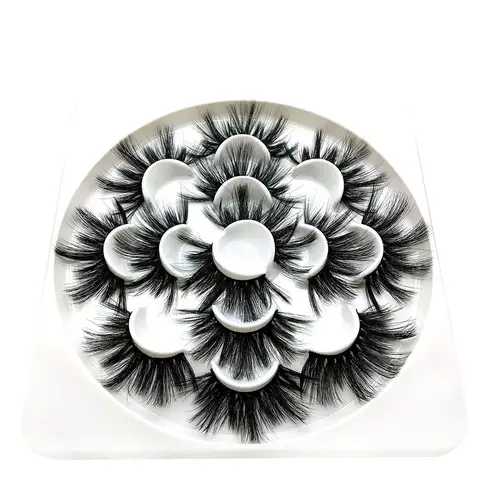 7 pairs 25mm long 3D Mink Lashes Natural Long False Eyelashes Dramatic Volume Fake Lashes Makeup Extension Eyelashes