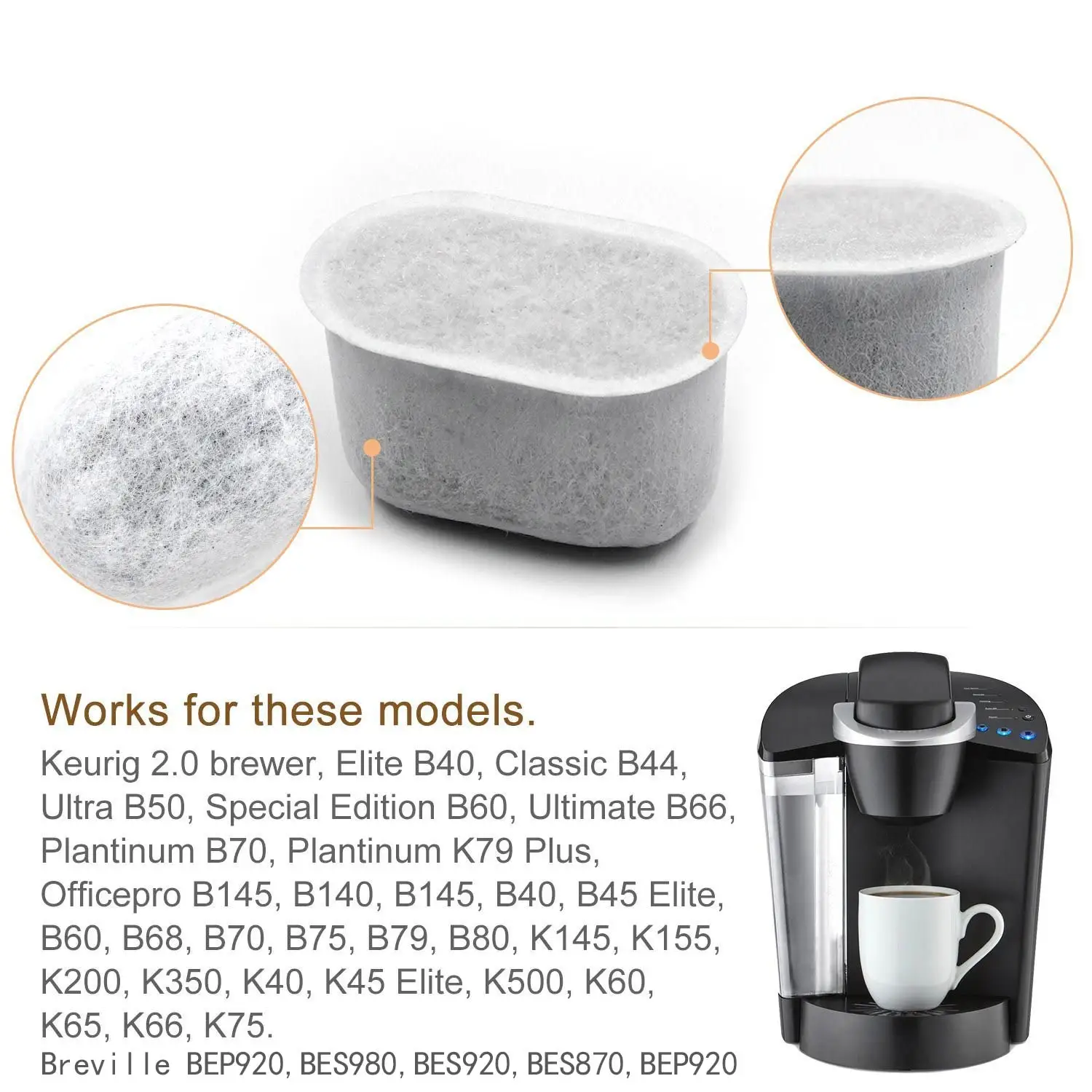 6 Pcs Charcoal Water Filters Coffee Machine Charcoal Water Filter