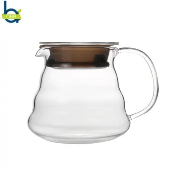 

OBR 1Pcs Glass Coffee Dripper Style Server Kettle Coffee Carafe Milk-tea Pot Coffee Percolators with Handle 250ml/360ml/600ml