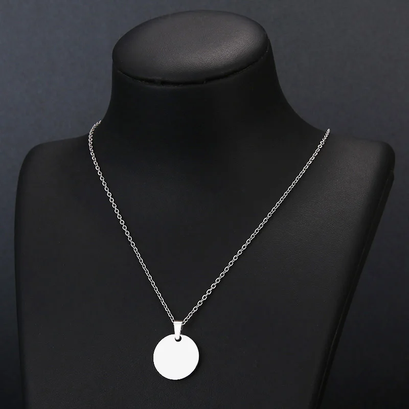 Hibobi Stainless Steel Necklace Women Jewelry Round Trendy Necklaces Pendants Chain Donot Fade Valentine's Day Gift (6)