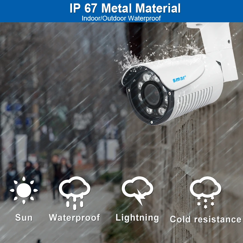 Smar 48 В POE IP камера 1080P авто зум 4X Моторизованный объектив 2 8 мм 12 HI3516C + SONY IMX323