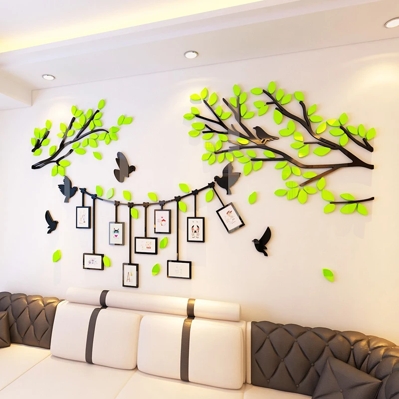 Us 10 56 52 Off New Design Tree Shape Diy Photo Wall Wallpaper For Family Sofa Bedroom Decor Wall Sticker Quality 3d Acrylic Wall Stickers In Wall