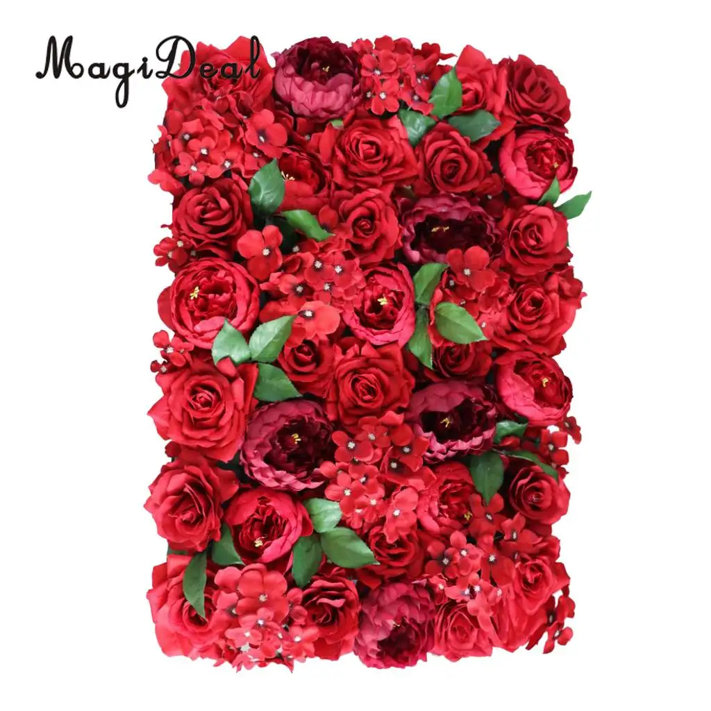 Artificial Rose Flower Wall Panels Wedding Anniversary Venue Flower Arrangement DIY Art Decor Photo Backdrops