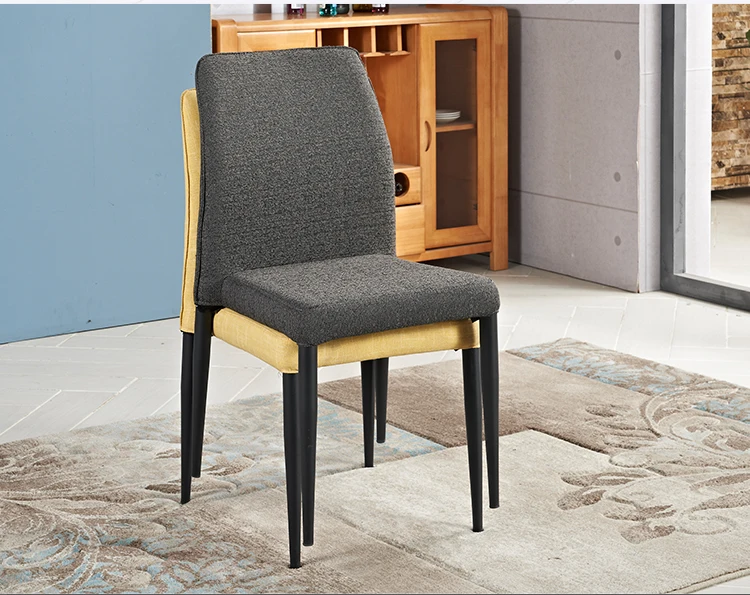 Nordic fashion simple modern fabric dining chair hotel restaurant chair removable stackable backrest chair Nordic fashion simple modern fabric dining chair hotel restaurant chair removable stackable backrest chair
