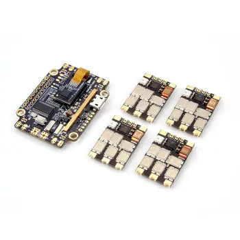 Holybro Kakute F7 AIO F7 Flight Controller w/ OSD BEC Current Sensor & 4 PCS 65A BLheli_32 Tekko32 F3 Metal ESC Combo for RC Dro asgard v2 omnibus f405 aio flight controller 4pcs blheli s esc on one pcb osd sd card current sensor bec dshot j h 15 firmware