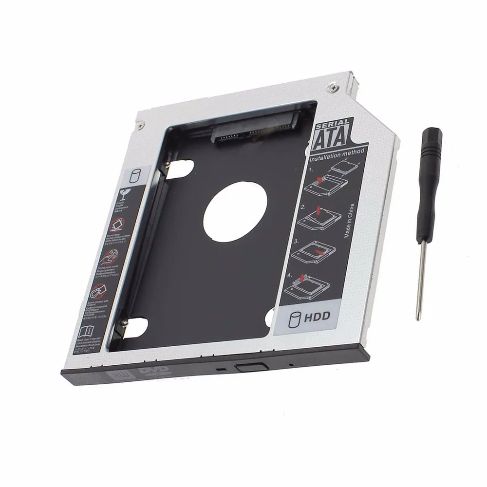 12.7mm 2.5" SATA Aluminum 2nd Hard Disk Drive SSD HDD Caddy Adapter bay for Fujitsu LifeBook