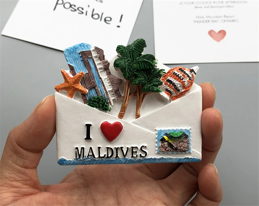 Креативный знаменитый ориентир Maldives пляж 3D холодильник мир путешествия сувениры холодильник магнитные наклейки домашний декор подарки