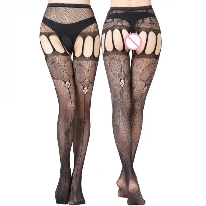 4pcs Women Pantyhose High Waist Tights Fishnet See-through Stockings GDD99