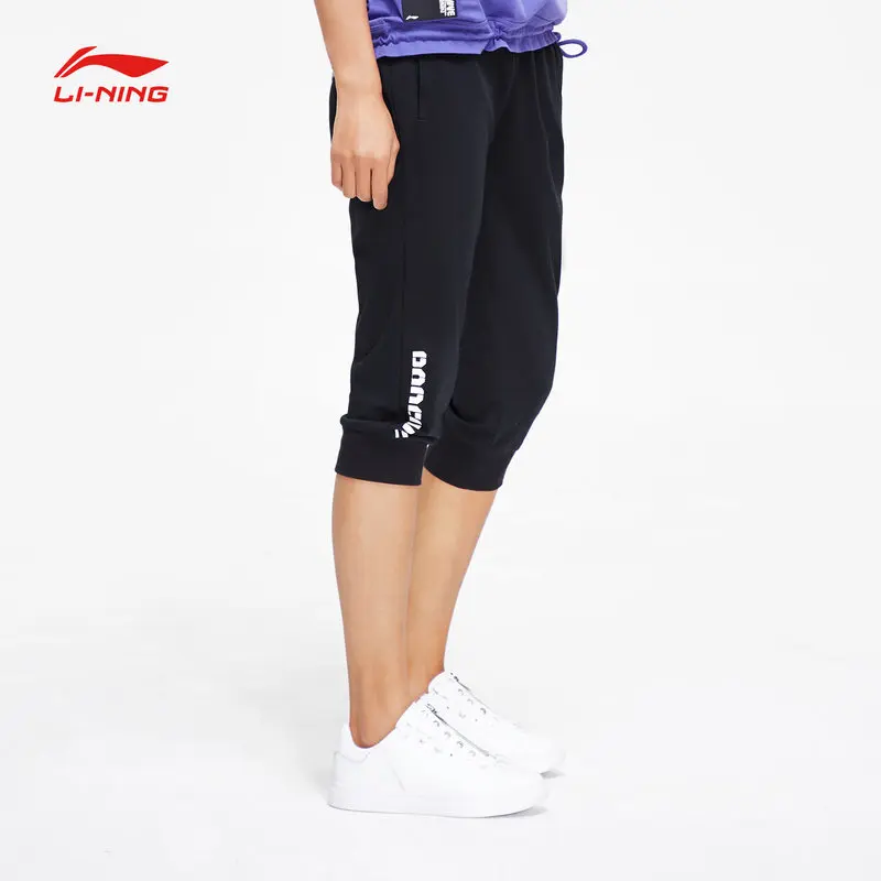 Li-Ning женские баскетбольные спортивные штаны серии BAD FIVE 3/4, обычные спортивные штаны с подкладкой из 72% хлопка и 28% полиэстера AKQP018 WKY236