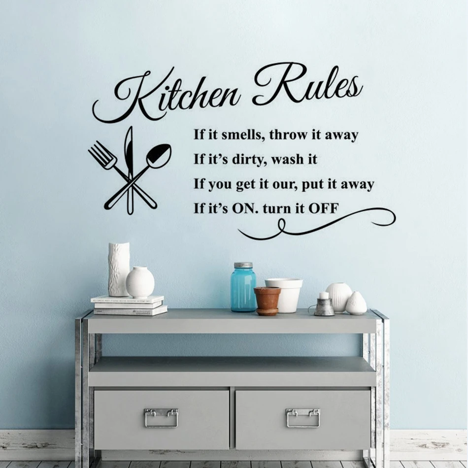 Details about   Vinyl Kitchen Rules Room Decor Art Quote Wall Decal Stickers Removable Mural U S 