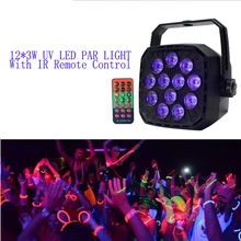 4X Лот 12*3 Вт УФ светодиодный Par свет фиолетовый светодиодный свет Voliet Par ОСВЕЩЕНИЕ проектора с пультом дистанционного управления звук активный