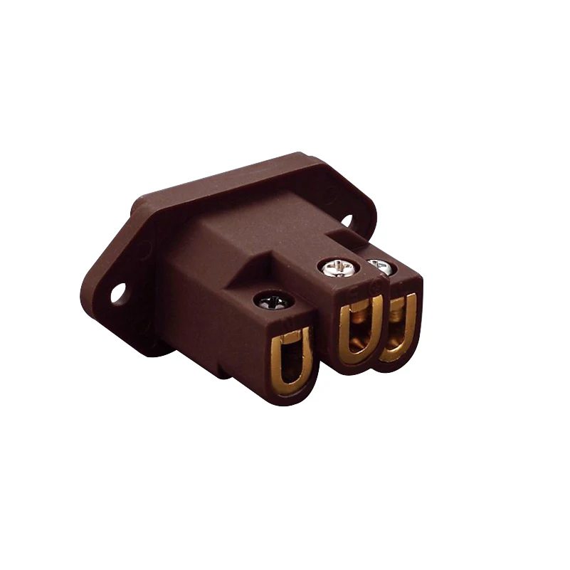 Viborg Brown Audio Grade VI06CG Pure Copper Gold Plated IEC Inlet Plug AC 250V 15A Power Socket