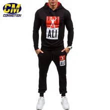 Весна модная мужская спортивная одежда Али спортивные костюмы Досуг с капюшоном толстовка+ брюки