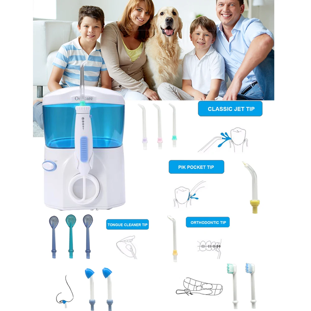 12 шт. семейный ирригатор для полости рта 600 мл с насадкой-щеткой зубная нить для гигиены полости рта Водоочиститель для промывания носа Чистка языка 03