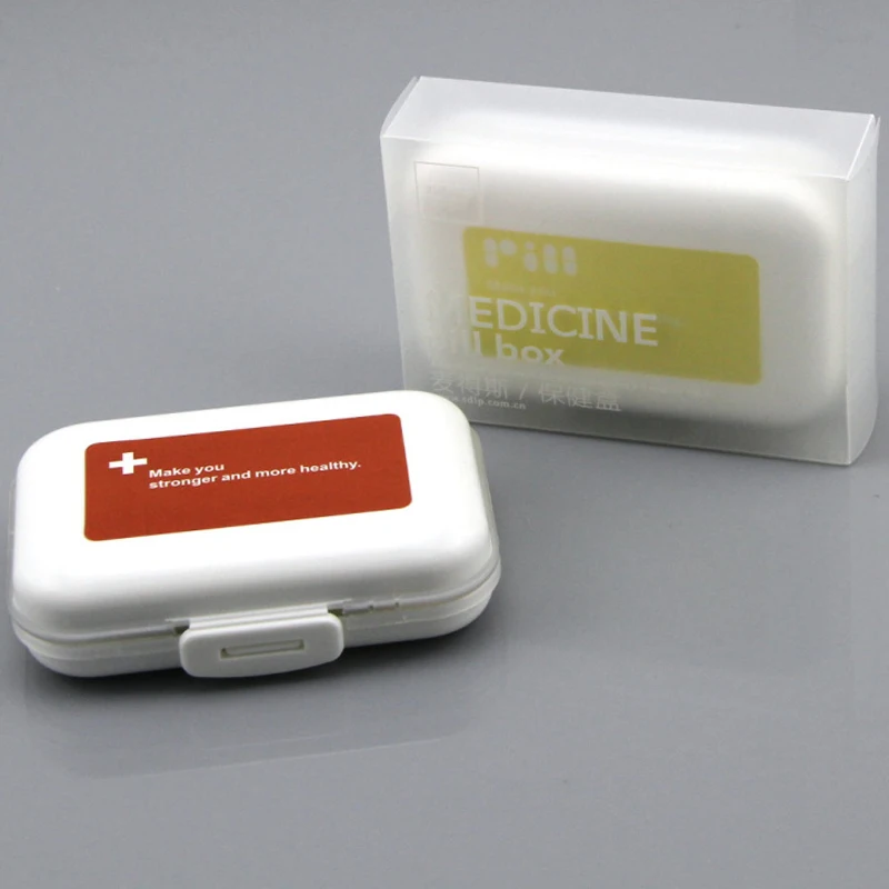 8 Cells Portable Small Medication Storage Boxes Plastic Folding