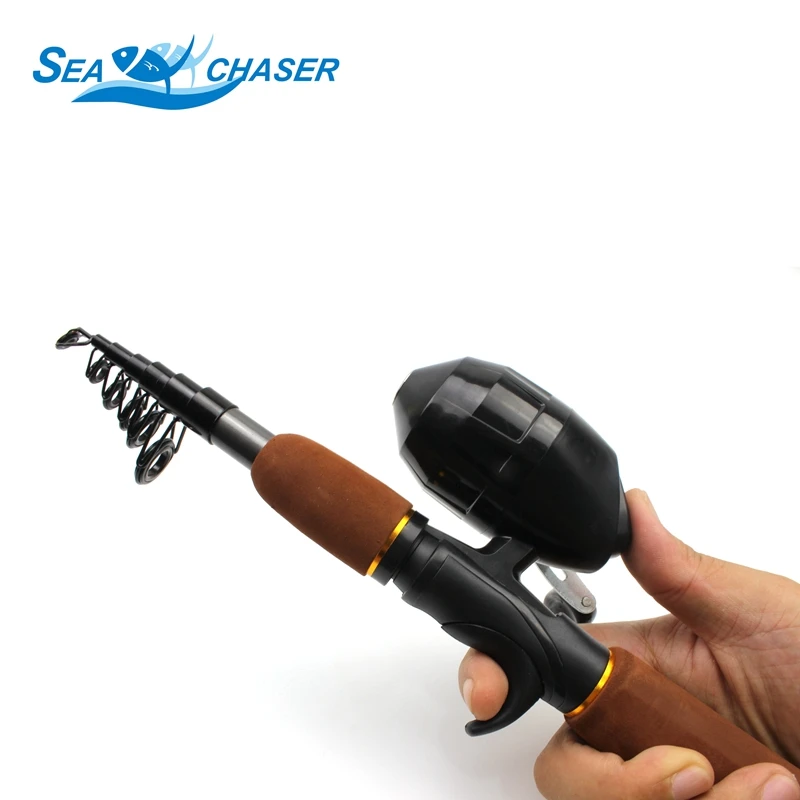 تعزيز جديد! الصيد بكرة و قضيب مجموعة 1.55 متر تلسكوبي الصيد قضيب الكارب الصيد الغزل بكرة قضيب كومبو شحن مجاني