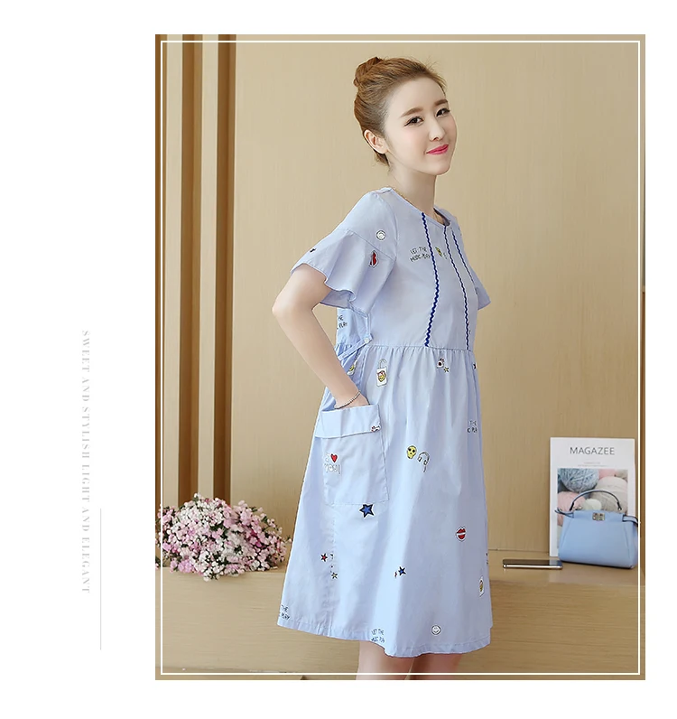 coreana branco vestidos para grávidas de comprimento