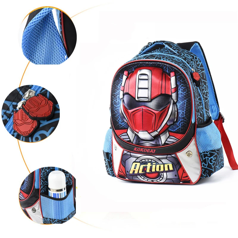 Детский рюкзак на колесиках с 3D роботом для начальной школы, рюкзаки на колесиках для девочек, сумка на колесиках для детей, сумка для книг