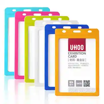 

High Quality Name Card I.D Business Card Candy Color Exhibition Card Holde Credit Card Holder Badge Holder Office Supplies