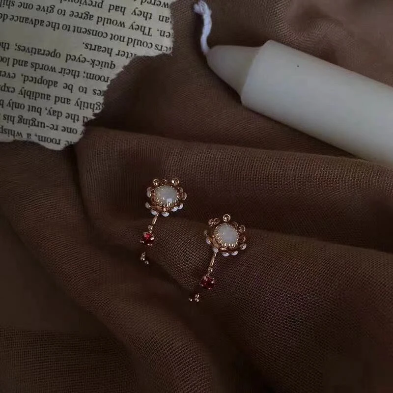 Корейский дизайн серьги-кольца цветок для женщин золотой цвет кристалл серьги подарок для Свадебные серьги aretes de mujer