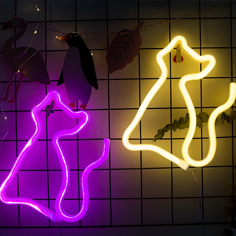  ROPIO LED Neon Sign Night Lights Flamingo/lips Unique Design Soft Light Wall Decor Lamp For Christm - 32864150868