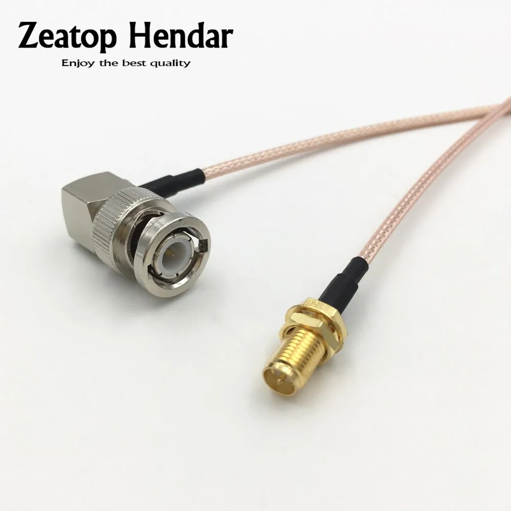 1 шт. 90 градусов правый угол BNC штекер к RP SMA Гнездовой разъем BNC/SMA RG316 RF