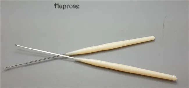 

high quality 2Pc/lot beige colour Single small slim head Crochet Hook Knitting Needle for beads DIY Weave Craft Yarn wide tools