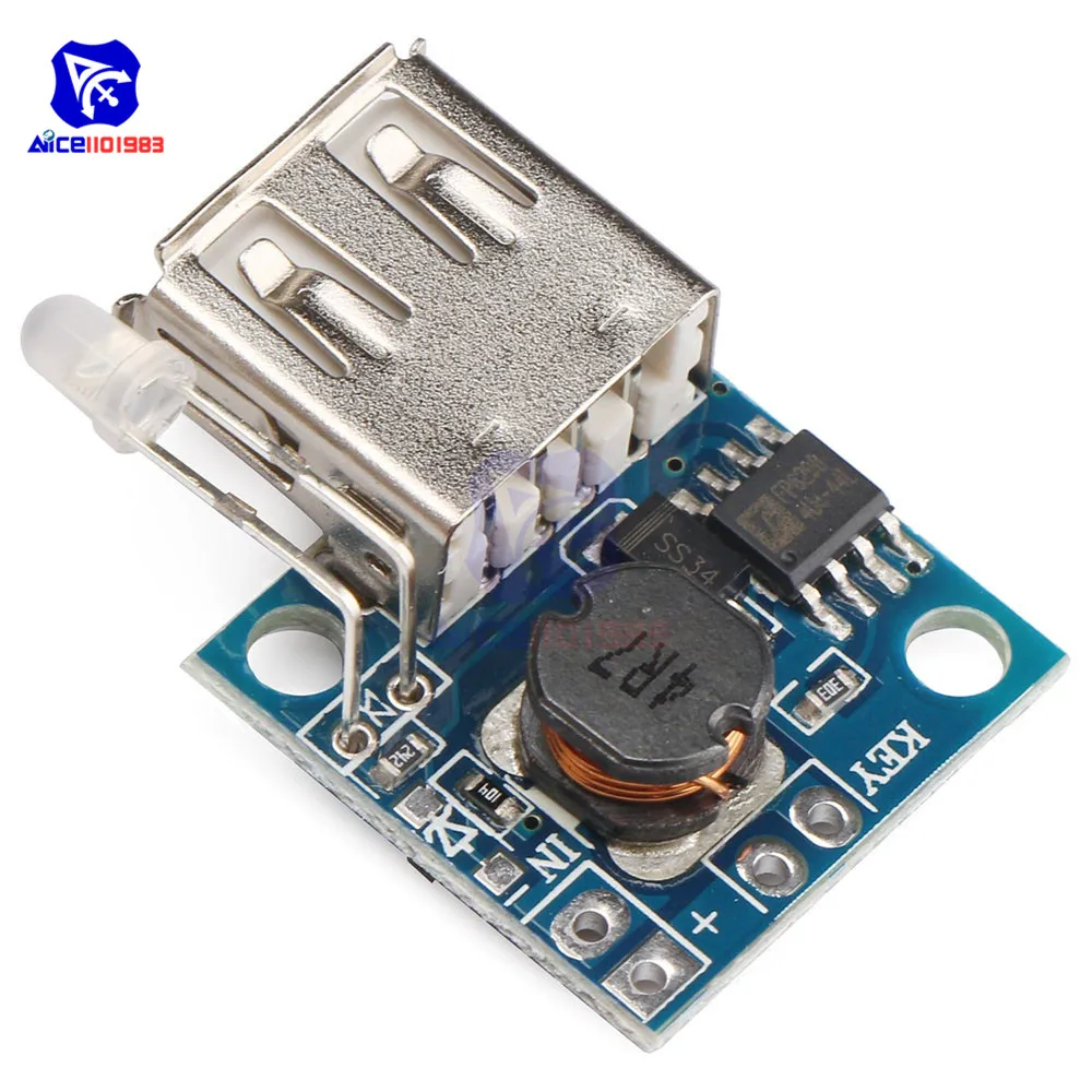 

USB DC-DC Step Up Boost Converter 3V to 5V 2A Mobile Power Supply Board with Battery LED Indicator for Smartphone Tablet PC