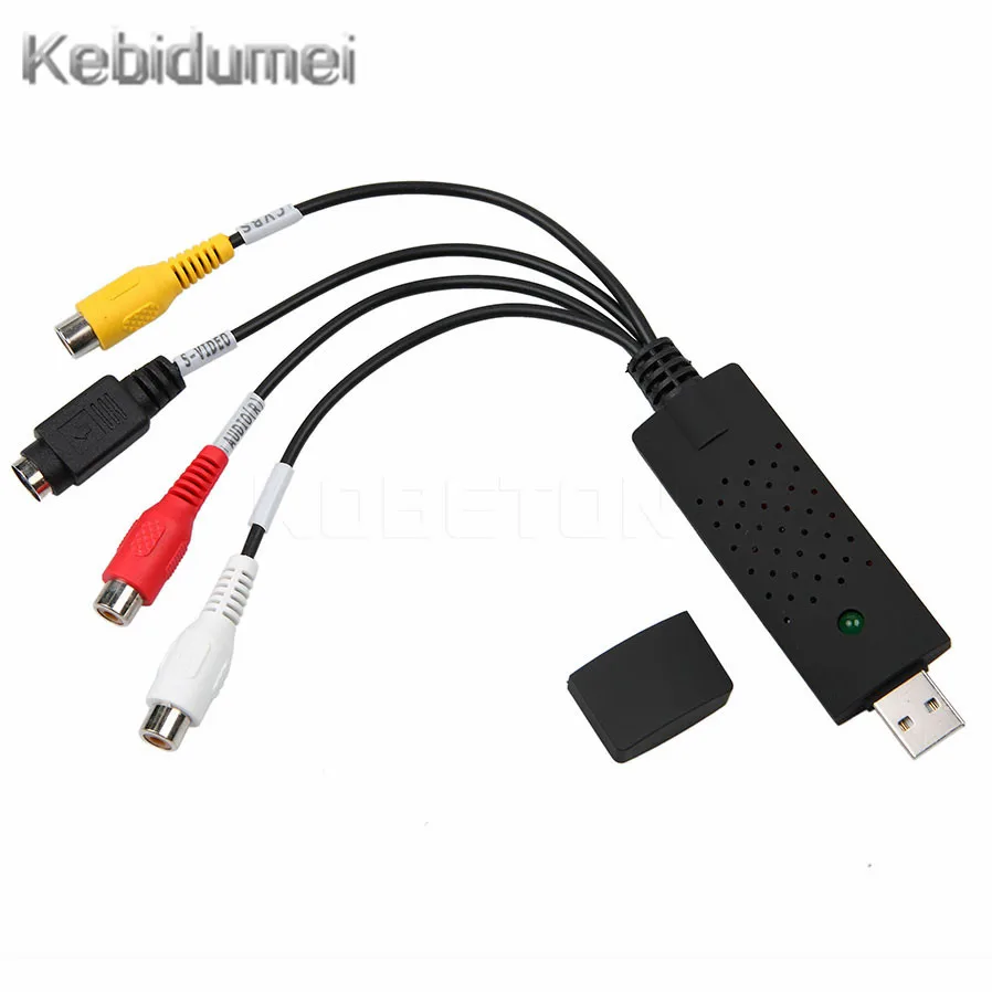 Kebidu USB 2,0-RCA кабель адаптер конвертер аудио видео захвата карты адаптер Кабели для ПК для ТВ DVD VHS устройство захвата u tv 007