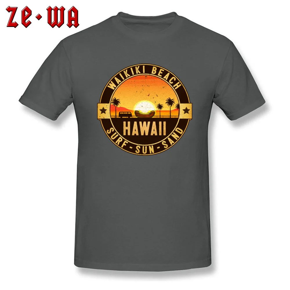 Dominant Mens Tops Shirts Summer Design Top T-shirts Cotton Short Sleeve Comics Tee-Shirt Round Collar Wholesale WAIKIKI BEACH HAWAII OAHU SURF SUN SAND SURFING BEACH VACATION V carbon