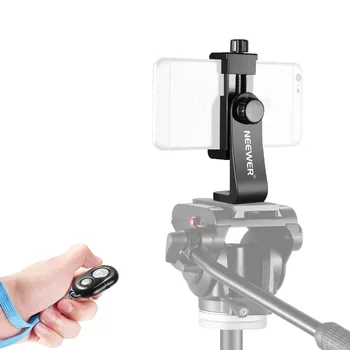 

Neewer Smartphone Holder Vertical Bracket with Bluetooth Remote Control Shutter Release, Phone Clip Tripod Adapter for iPhone