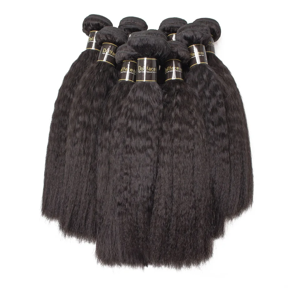 Dollface 10Pcs Human Hair Bundles Brazilian Hair Weave Bundles Kinky Straight Remy Hair Extension Free Shipping Dollface 10Pcs Human Hair Bundles Brazilian Hair Weave Bundles Kinky Straight Remy Hair Extension Free Shipping