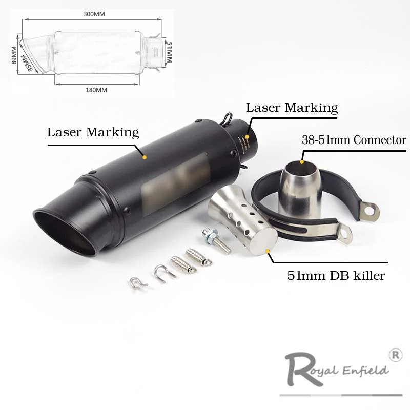 60 мм 50 мм мотоцикл модифицированный Глушитель выхлопная труба лазерная маркировка углеродное волокно выхлопная труба для большого объема мотоцикла