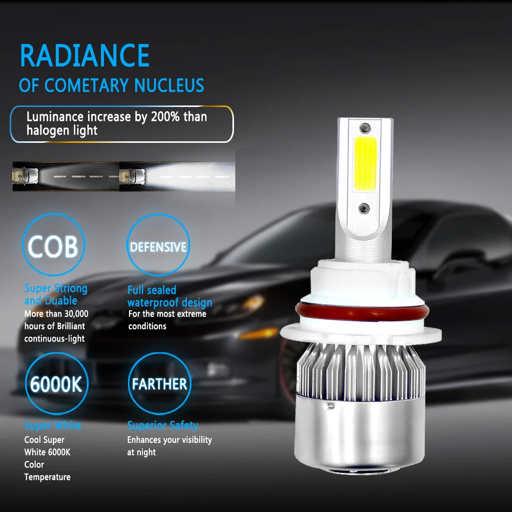 Автомобильные светодиодные лампы 9004/HB1 72 Вт лм|Передние LED-фары для авто| |