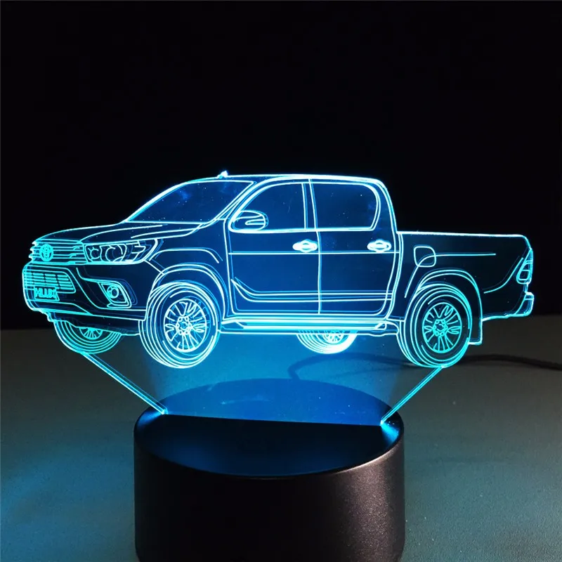 3D грузовик 3D Голограмма лампа Multi-изменение цвета ночник акрил лампада LED Иллюзия ночники классная игрушка бесплатная доставка