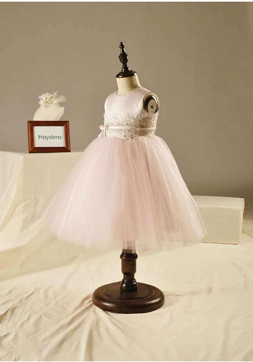 Elegant Girl Wedding Dress Pink Tulle Girls Great Quality Bow Diamond
