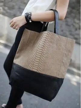 Del Di Benna Retrò Bag Qualità Donne Della Sacchetto Tracolla Cuciture Serpente In Grandi black beige Pelle Borsa Modello Alta A Pu Tote Fashion Khaki qU8wxXq