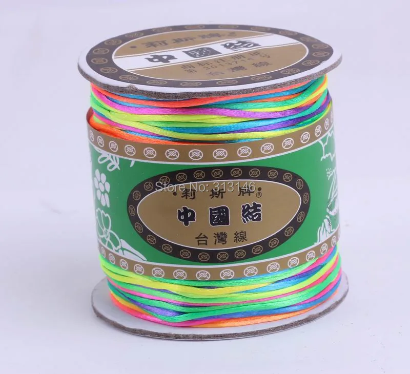 

80M/Spool 1.5MM Multicolor Braided Nylon Chinese Knot Cord Macrame Handmade Beading Satin Shamballa Rainbow String Thread Rope