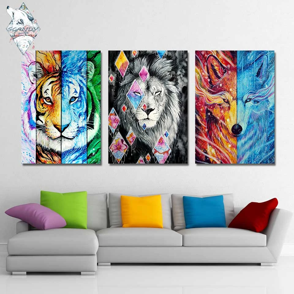 Blacklionによるscandy女の子hdプリント1枚のキャンバスアートウルフタイガー ライオン抽象壁の写真ポスターartsailing Painting Calligraphy Aliexpress