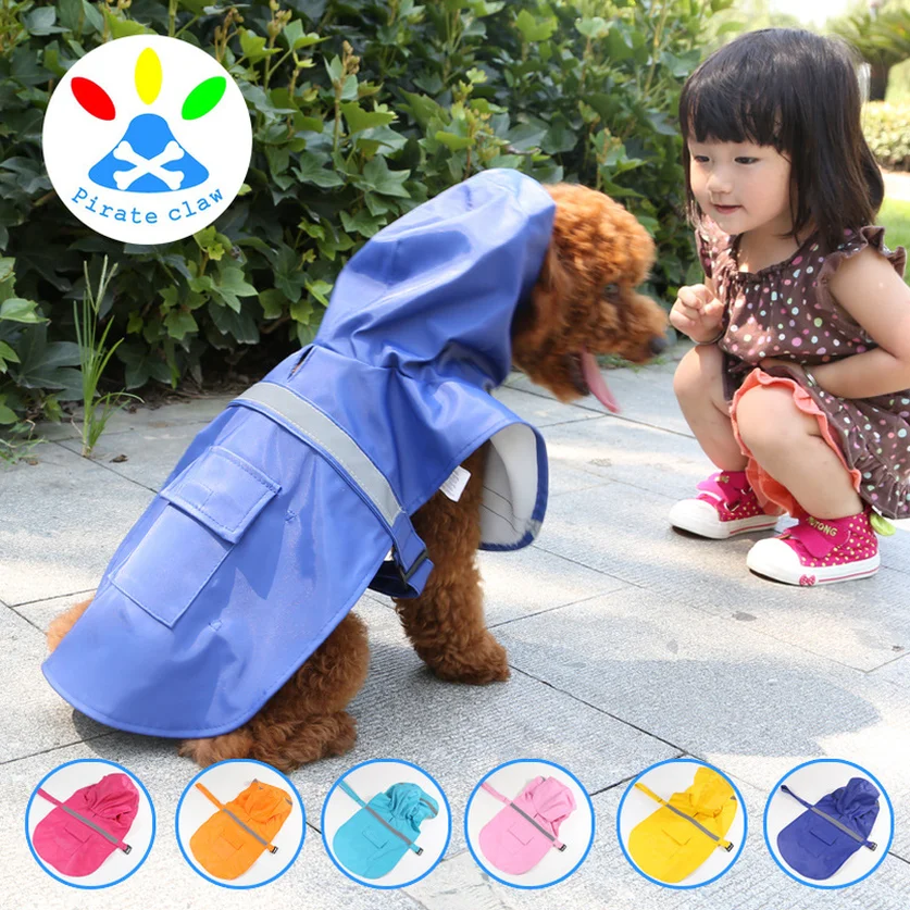 

2019 Dog Raincoat Waterproof clothes Outdoor Rain Coat Jacket Coat Fleece Warm Reflective Safe Drop Shipping