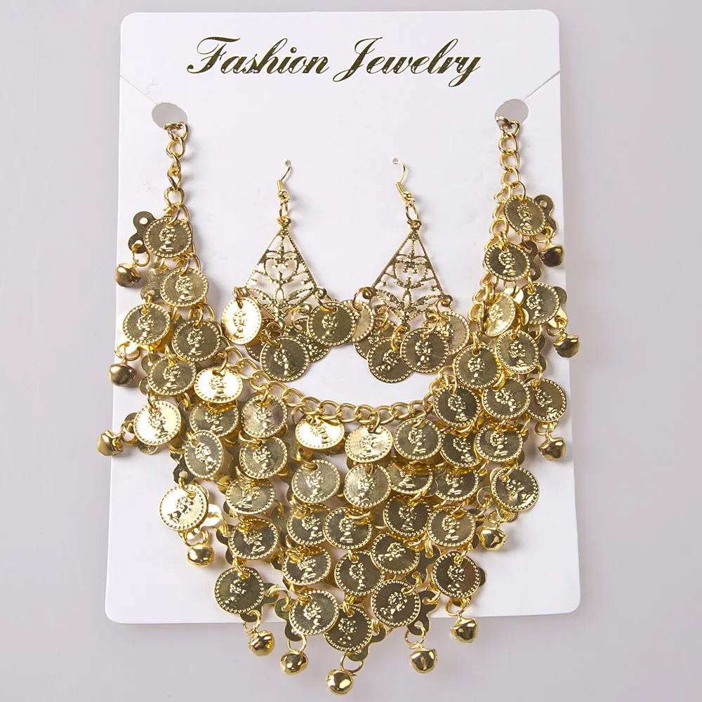 

Belly dance necklace jewelry accessories belly dance 2pcs earrings+ necklace twinset indian dance accessories