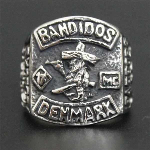 Прямая MC Клубное кольцо с надписью «Bandidos» 316L ювелирные изделия из нержавеющей стали крутой дизайн мужские 1% кольцо в байкерском стиле