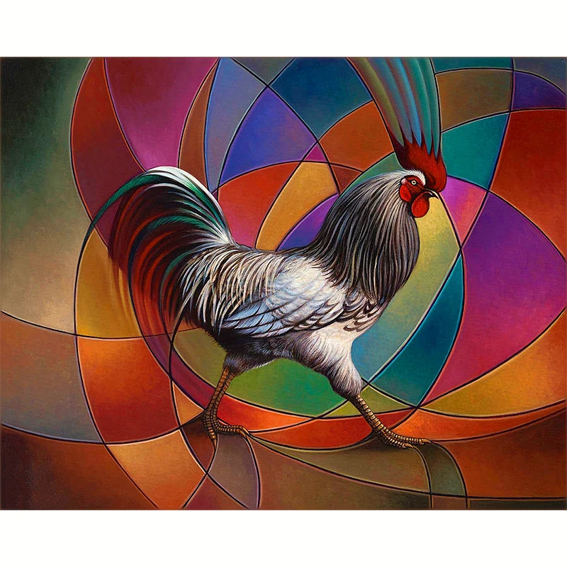 

Full Square/Round Drill 5D DIY Diamond Painting "Colorful Big Cock" 3D Embroidery Cross Stitch Mosaic Rhinestone Home Decor Gift